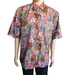 Ike Behar Pink and Blue Casual Button Down Shirt
